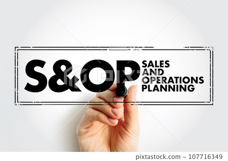 SOP Sales and Operations Planning - monthly integrated business management process that empowers leadership to focus on key supply chain drivers, acronym text concept background 107716349