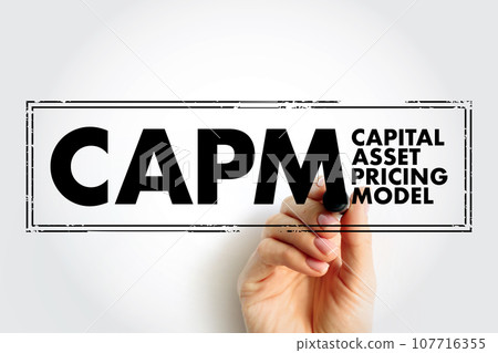 CAPM Capital Asset Pricing Model - relationship between systematic risk and expected return for assets, acronym text concept stamp CAPM Capital Asset Pricing Model - relationship between systematic risk and expected return for assets, acronym text concept stamp 107716355