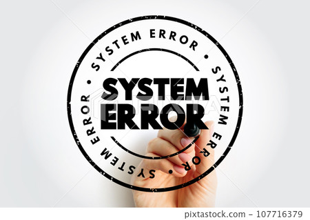 System Error text stamp, concept background 107716379