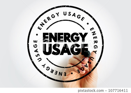 Energy Usage text stamp, concept background Energy Usage text stamp, concept background 107716411