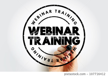 Webinar Training text stamp, concept background 107716412