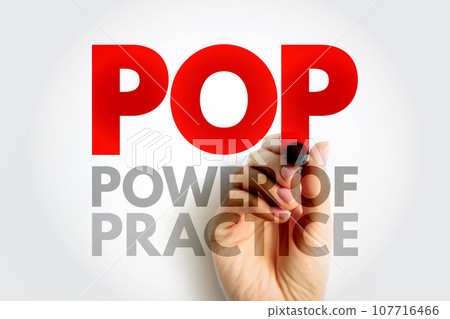 POP - Power Of Practice acronym, business concept background 107716466