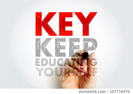 KEY - Keep Educating Yourself acronym, education concept background KEY - Keep Educating Yourself acronym, education concept background 107716470