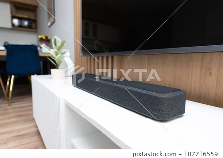 Soundbar in a modern home 107716559