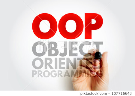 OOP Object-oriented programming - based on the concept of objects, which can contain data and code, acronym text concept background OOP Object-oriented programming - based on the concept of objects, which can contain data and code, acronym text concept background 107716643