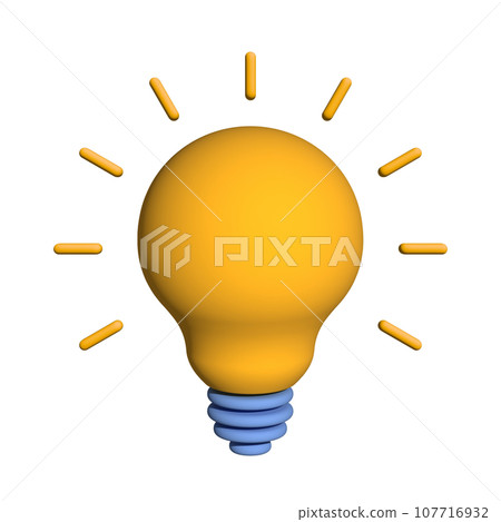 3d illustration light bulb 3d illustration light bulb 107716932
