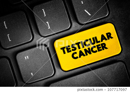 Testicular Cancer is 1 of the less common cancers and mostly affect men between 15 and 49 years of age, text button on keyboard, concept background Testicular Cancer is 1 of the less common cancers and mostly affect men between 15 and 49 years of age, text button on keyboard, concept background 107717097