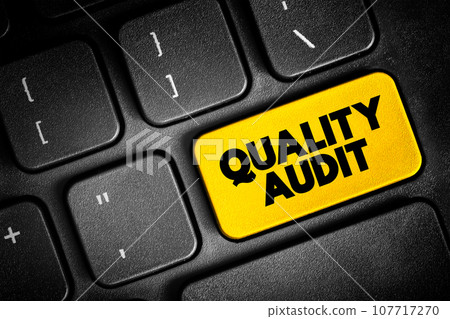 Quality Audit - systematic examination of an organization's quality management system, text concept button on keyboard 107717270