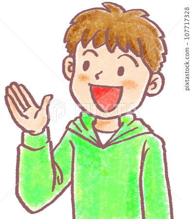 蠟筆畫風格人物_小學生_男孩_指導 蠟筆畫風格人物_小學生_男孩_指導 107717328