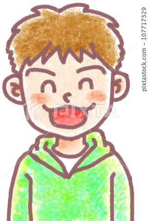 蠟筆畫風格人物_小學生_男孩_微笑 蠟筆畫風格人物_小學生_男孩_微笑 107717329