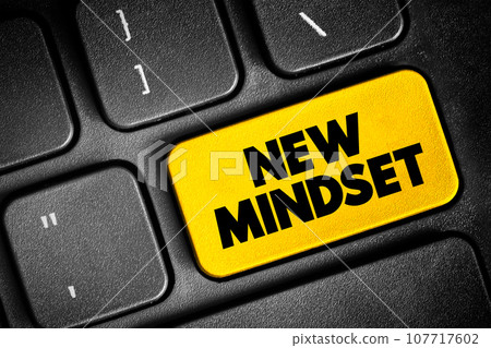 New Mindset text button on keyboard, concept background New Mindset text button on keyboard, concept background 107717602
