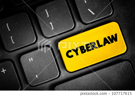 Cyberlaw - information technology law concerns the law of information technology, including computing and the internet, text button on keyboard, concept background Cyberlaw - information technology law concerns the law of information technology, including computing and the internet, text button on keyboard, concept background 107717615