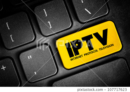 IPTV - Internet protocol television is the delivery of television content over Internet Protocol networks, text button on keyboard, concept background IPTV - Internet protocol television is the delivery of television content over Internet Protocol networks, text button on keyboard, concept background 107717623