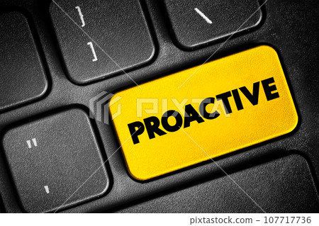 Proactive text button on keyboard, concept background 107717736