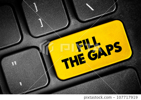 Fill the Gaps text button on keyboard, concept background Fill the Gaps text button on keyboard, concept background 107717919