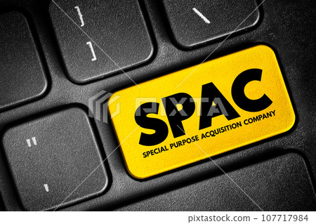SPAC Special Purpose Acquisition Company - shell corporation listed on a stock exchange with the purpose of acquiring a private company, acronym concept button on keyboard 107717984