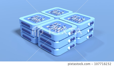 3D server icon. Computer server 3d render icon. Cloud computing. 3d render illustration 3D server icon. Computer server 3d render icon. Cloud computing. 3d render illustration 107718232