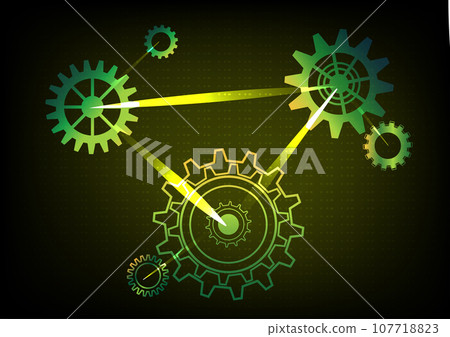Mechanical cog gear working in manufactory system control by ai abstract background vector illustration 107718823