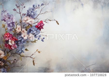 A spring or summer blooming tree branch.AI generated. 107718828