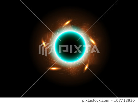 Ring black hole star cosmos network futuristic technology graphic design abstract background vector illlustration 107718930