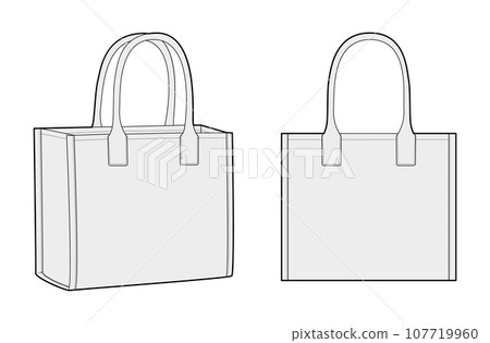 Tote Box Bag silhouette bag. Fashion accessory... - Stock Illustration ...