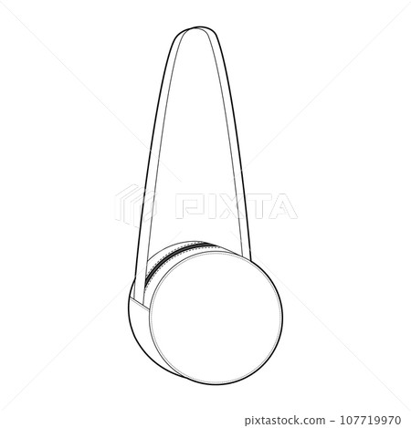 Canteen Bag Cross-Body round silhouette bag. Fashion accessory technical illustration. Vector satchel front 3-4 view Canteen Bag Cross-Body round silhouette bag. Fashion accessory technical illustration. Vector satchel front 3-4 view 107719970