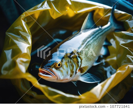 Fish in a plastic bag. 107721841