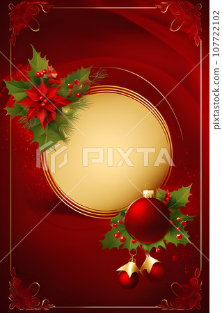 festive Christmas flyer with a royal red solid background 107722102