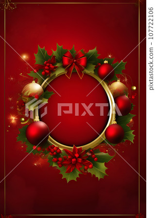 festive Christmas flyer with a royal red solid background festive Christmas flyer with a royal red solid background 107722106