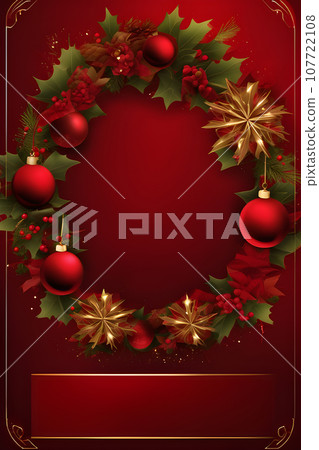 festive Christmas flyer with a royal red solid background festive Christmas flyer with a royal red solid background 107722108