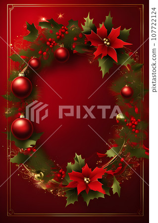 festive Christmas flyer with a royal red solid background festive Christmas flyer with a royal red solid background 107722124