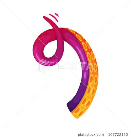 Octopus Tentacle as Limb of Ocean Creature Vector Illustration 107722150