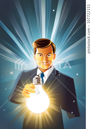 a businessman achieving a breakthrough moment 107722151