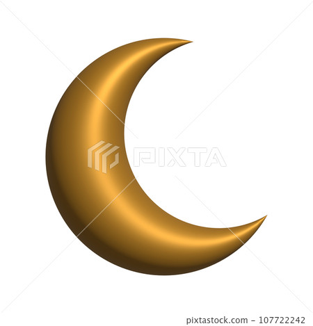 3d crescent moon symbol 107722242