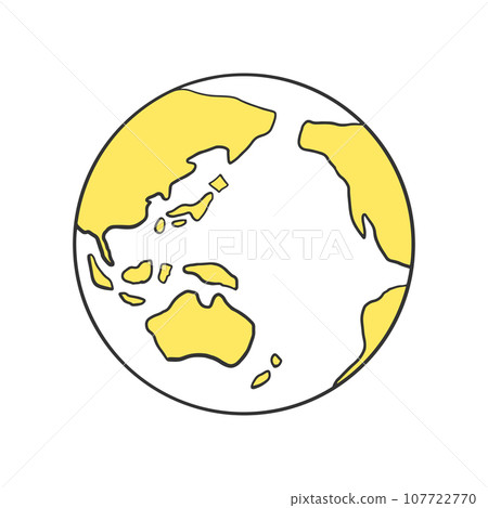 Illustration material of a roughly drawn yellow earth Illustration material of a roughly drawn yellow earth 107722770