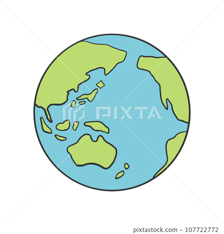 粗略繪製的地球插畫素材 粗略繪製的地球插畫素材 107722772