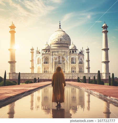 Budget Travel in Agra, India - Awe-inspiring moment at the Taj Mahal Budget Travel in Agra, India - Awe-inspiring moment at the Taj Mahal 107722777