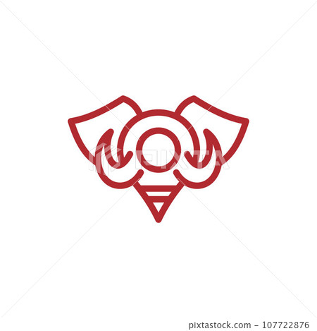 Elephant head pin location line modern simple logo Elephant head pin location line modern simple logo 107722876