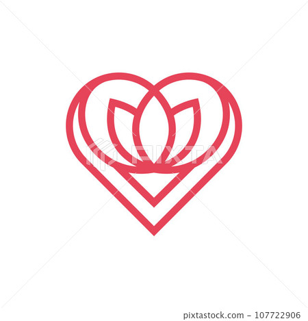 Love lotus flower line modern logo Love lotus flower line modern logo 107722906