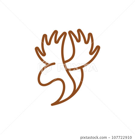 Animal moose head line modern logo Animal moose head line modern logo 107722910
