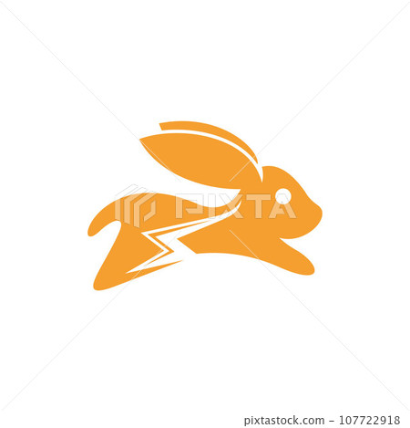 Rabbit jump thunder modern logo 107722918