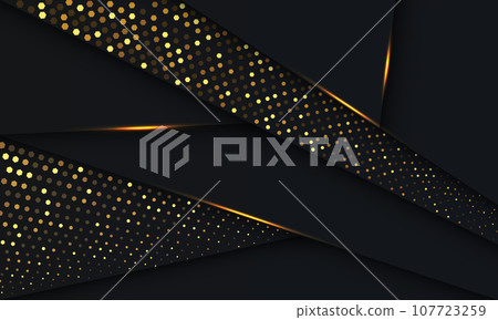Abstract grey gold glitter light black shadow geometric design modern luxury futuristic background vector 107723259