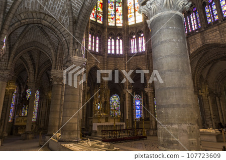 interiors and details of basilica of saint-denis, France interiors and details of basilica of saint-denis, France 107723609