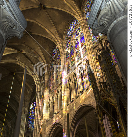 interiors and details of basilica of saint-denis, France interiors and details of basilica of saint-denis, France 107723615