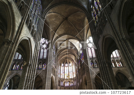 interiors and details of basilica of saint-denis, France interiors and details of basilica of saint-denis, France 107723617