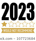 2023 would not recommend vector illustration. Happy New Year design isolated good for greetings cards, poster, print, sticker, invitations, baby t-shirt, mug, gifts. 107723684