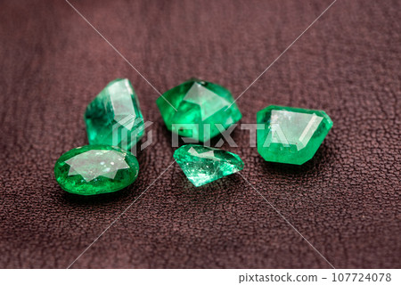 Precious emeralds gemstones 107724078