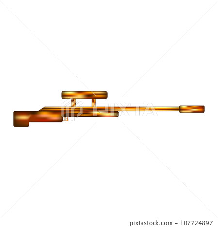 Sniper rifle icon, desert camouflage color. Sniper rifle icon, desert camouflage color. 107724897