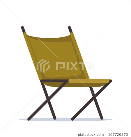 Camping chair. Summer portable outdoor furniture for traveling. Vector illustration. Camping chair. Summer portable outdoor furniture for traveling. Vector illustration. 107726270