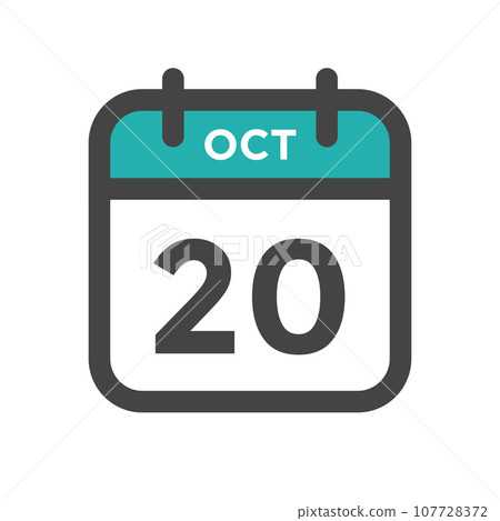 October 20 Calendar Day or Calender Date for Deadline, or Appointment 107728372